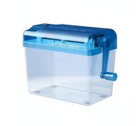 XLWLLNJ Destructora de Papel Manual Destructora Trituradora Corta Compacta con y Cubo Transparente de 3L Material PP y Acero Adecuada para Oficina en Casa Estudios Escritorios Pequeños, Azul