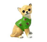 XLWLLNJ Estatua de Perro Figura de Animal Decoración para Patio Escultura de Simulación para Uso en Interiores Y Exteriores Adecuado para Sala de Estar, Estatua de Chihuahua, Individual