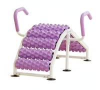 XLWLLNJ Estirador de Wheel Stretcher con Superficie de Rodillos Alineados para Masaje Dirigido Ventosas y Marco Metálico, Púrpura, Plegable
