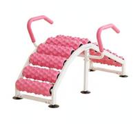 XLWLLNJ Estirador de Wheel Stretcher con Superficie de Rodillos Alineados para Masaje Dirigido Ventosas y Marco Metálico, Rosa, Plegable