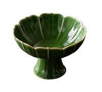 XLWLLNJ Frutero con patas de cerámica, soporte de exhibición decorativo para postres, en forma de loto para cocina, Verde