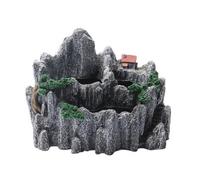 XLWLLNJ Macetero Resina para con Forma y Casa en Miniatura con Escalera Tallada y Cavidas Escalonadas para Plantas Pequeñas Acuado para coración Escritorio Estante Balcón, Negro, 21 × 14 × 16 Cm