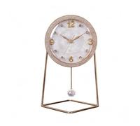 XLWLLNJ Reloj de Escritorio Reloj de Mesa Reloj Decorativo Reloj de con de Cristal Silencioso Carcasa Metálica y Esfera de Vidrio Apto para Oficina Estantería Dormitorio, Reloj De Mesa Poligonal