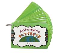 XLWLLNJ Tarjetas de Antónimos para Niños Tarjetas Educativas Cartas Didácticas Fichas de Vocabulario Flashcards con Aro Función para Lenguaje Opuestos con