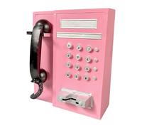 XLWLLNJ Teléfono Fijo de Pared Modelo 30,5 x 25,5 x 13 cm/12 x 10 x 5 Pulgadas diseño Vintage para galerías, Rosa