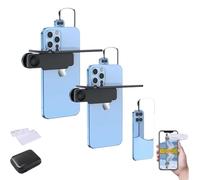 XLWXDD Mirror Effect Lens - Capture Stunning Reflections Instantly, Smart Phone Camera Mirror Reflection Clip Kit, Adjustable HD Glass Vertical Clip on Selfie Mirror for Outdoor Travel (Black*2)