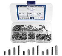 XLX 400pcs M2,5 x 4/6/8/10 mm A2 - 70 inoxidable taza de acero punto Grub Tornillo de cabeza Allen hexagonal Tornillo Surtido Kit (din916 & Gb80)
