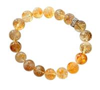 XLXKGPGKMK 10M Milard Wind Piedra de ojo tigre natural Cristal amarillo púrpura Pulsera cristal blanco for mujer(Yellow B)