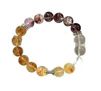 XLXKGPGKMK 10M Milard Wind Piedra de ojo tigre natural Cristal amarillo púrpura Pulsera cristal blanco for mujer(Yellow C)