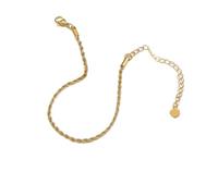 XLXKGPGKMK Conjunto de Pulsera Personalizada Simple y versátil con Cadena Desnuda Lisa Que no se desvanece for Mujer(Fried Dough Twists Chain)