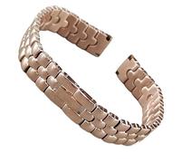 XLXKGPGKMK Correa de Acero Inoxidable for reemplazar Metal con Hebilla Plegable Estilos for Hombre y Mujer 6 mm 8 10 12 14 16(Rose Gold,14mm)