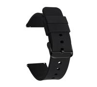 XLXKGPGKMK Correa de liberación rápida for hombre y mujer, 18 mm, 19, 20, 21, 22, silicona, goma suave, ajustable, repuesto(Black (black buckle),18mm)
