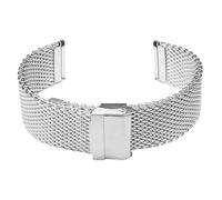 XLXKGPGKMK Correa de Malla Acero Inoxidable for Hombre y Mujer, Hebilla Seguridad Ajustable liberación rápida, 18 mm, 20, 22 24(Silver,20mm)