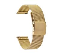 XLXKGPGKMK Correa de Malla Acero Inoxidable for Hombre y Mujer, Pulsera Metal Grueso Milán Ajustable liberación rápida con Hebilla Seguridad(Gold,12mm)