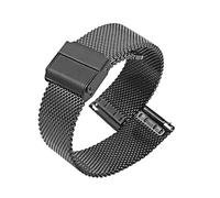 XLXKGPGKMK Correa de malla clásica, tratamiento cepillado, varilla resorte liberación rápida acero inoxidable repuesto for hombres(Black,13mm)