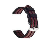 XLXKGPGKMK Correa de Nailon Ajustable Universal for Relojes Inteligentes 18 mm, 20, 22 y 24(Black Red (Silver Button),24mm)