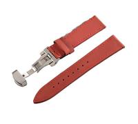 XLXKGPGKMK Correa de reloj liberación rápida cuero clásico for hombres y mujeres 18 mm 19 20 21 22 24(Red,21mm)