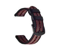 XLXKGPGKMK Correa de Repuesto Nailon Tejida Ajustable for Hombres y Mujeres con Hebilla Acero Inoxidable(Black Red (Black Button),20mm)