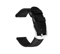 XLXKGPGKMK Correa de Repuesto Nailon Tejida Ajustable for Hombres y Mujeres con Hebilla Acero Inoxidable(Black (Silver Button),20mm)