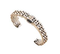 XLXKGPGKMK Correa Elegante e Impermeable for Mujer, de Acero Inoxidable, con diseño Delgado y Ajustable(Silver and Rose Gold,16mm)