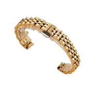 XLXKGPGKMK Correa Elegante e Impermeable for Mujer, de Acero Inoxidable, con diseño Delgado y Ajustable(Gold,22mm)