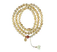 XLXKGPGKMK La pulsera de cuentas cristal natural amarillo múltiples capas es un gran regalo for mujeres que buscan riqueza y curación