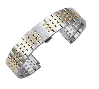 XLXKGPGKMK Pulsera de Acero Inoxidable con Cierre Doble Vuelta for Hombre y Mujer(Silver and Gold B,16mm)