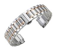 XLXKGPGKMK Pulsera de Acero Inoxidable con Cierre Doble Vuelta for Hombre y Mujer(Silver and Rose A,15mm)