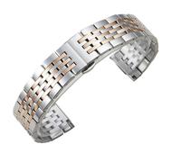 XLXKGPGKMK Pulsera de Acero Inoxidable con Cierre Doble Vuelta for Hombre y Mujer(Silver and Rose B,17mm)