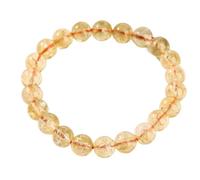 XLXKGPGKMK Pulsera de cristal amarillo natural 8-9 mm Riqueza for hombres y mujeres Energía positiva for la riqueza
