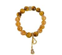 XLXKGPGKMK Pulsera de cristal torre amarilla natural 10 mm, exquisita, adecuada for brindar curación y atracción riqueza a sus amigos