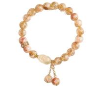 XLXKGPGKMK Pulsera de cuentas cuarzo torre amarilla Natural 8mm, colgante exquisito hecho a mano, joyería moda for mujer