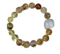 XLXKGPGKMK Pulsera de piedras preciosas ojo tigre cristal amarillo natural 9 mm, la elección for regalar y energía positiva