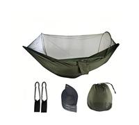 XLYMTLSO Camping Hammock, Hamaca for Acampar al Aire Libre, antimosquitos, con mosquitera, fácil de Transportar.,Single or Double(Military Green B2)