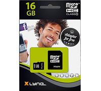 XLYNE Tarjeta de Memoria microSDHC con Adaptador, 16 GB│Clase 10│Tarjeta microSD, Memoria Flash│Ideal para Fotos/vídeos/Audio/Smartphones