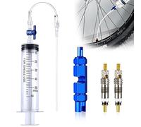XLZJYIJ Jeringuilla Liquido Tubeless con Llave Obus Valvula Presta,60 ml Cycling Jeringuilla para Inyectar Líquido Tubeless,para Neumáticos sin Cámara de Bicicleta MTB para Sellante