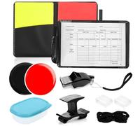 XLZJYIJ Juego de Tarjetas de Árbitro, Tarjetas Árbitro Futbol con Tarjetas Rojas y Ámarillas, Silbatos de Árbitro, Clip de Silbato de Mano, Moneda de Picket para Fútbol Deporte Escolar