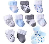 XM-Amigo 10 pares de calcetines cálidos para bebé - Calcetines de bebé unisex calcetines elásticos para recién nacido algodón de rizo gruesos otoño e invierno para transpirables encantadores
