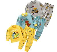 XM-Amigo 3 Juego de Pijamas de algodón de Dibujos Animados para niños Pijama de algodón para Ropa Interior de Cuatro Estaciones Juego para niños (tamaño de la Etiqueta: 110/70) 4 años