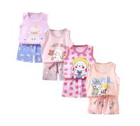 XM-Amigo 8 Paquetes de Chalecos sin Mangas para Niñas, Camisetas sin Mangas, Pantalones Cortos Conjuntos de Ropa