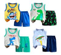 XM-Amigo 8 Piezas/4 Unidades Conjuntos Top y Pantalones Cortos para Niños Chalecos/Camisetas sin Mangas Tallas 2-3 años(Etiqueta: 65-100) Verano