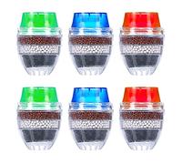 XM-ZHHY Grifo de Filtro de Agua de carbón Activado, 6 PCS Clean Water Filter Purifier Cartridge, Filtro de Grifo de Cocina de Interfaz Universal con un Elemento filtrante（6-Layer Filtration）