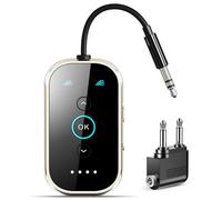Xmagpot Receptor transmisor Ultra Bluetooth 5.4 - Aluminio CNC y vidrio cerámico | Doble enlace para 2 AirPods/auriculares | aptX Adaptive/HD Audio | Transmisor inalámbrico para avión, TV, coche