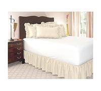 XMAIYIF Cubre Somier Envolver Alrededor de la Cama Falda Elástica Bed Ruffles Fácil Fit Easy Off Dade Resistant Solid Color Bed Faldas Calidad del Hotel Difusión de Tela(Beige,200x150cm)