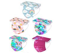 Xmansky 50 Piezas Mascarillas Niños, 4-12 años, Colores para Mascarillas Infantiles en 2021, 3 Capas, Amigables con la Piel, Cómodas, Transpirables.