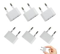 Xmart 6 Piezas Adaptador Enchufe Americano a Europeo Adaptador de Enchufe Viaje Blanco Americano a Europeo Adecuado para Alemania/Francia/Italia/España USA Europa