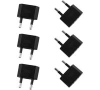 Xmart 6 Piezas Adaptador Enchufe Americano a Europeo Adaptador de Enchufe Viaje Negro Americano a Europeo Adecuado para Alemania/Francia/Italia/España USA Europa