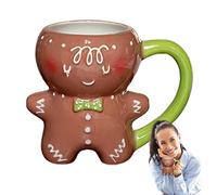 Xmas Goblet, Unconventional Warm Liquid Vessel, Sweet Cookie Character Ornament, Sturdy Porcelain Container Appliance, Ideal Present for Loved Partners, Home Dining Ware Accessory