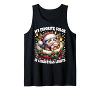 Xmas Kitten For Mom My Favorite Color Is Christmas Lights Camiseta sin Mangas