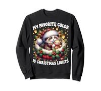 Xmas Kitten For Mom My Favorite Color Is Christmas Lights Sudadera